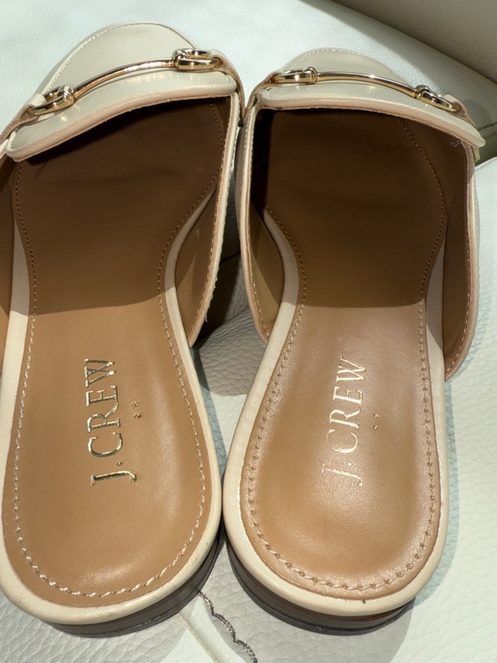 J. Crew Cream Flat Backless Mules - Picture 8 of 12